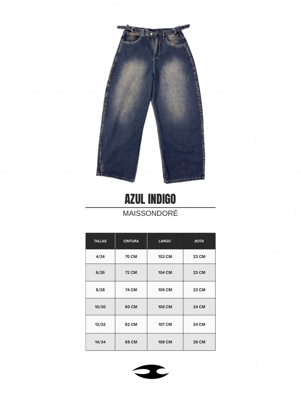 Baggy corte Barrel azul índigo