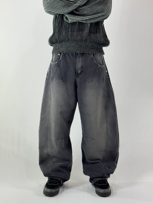 Baggy corte Barrel Gris oscuro