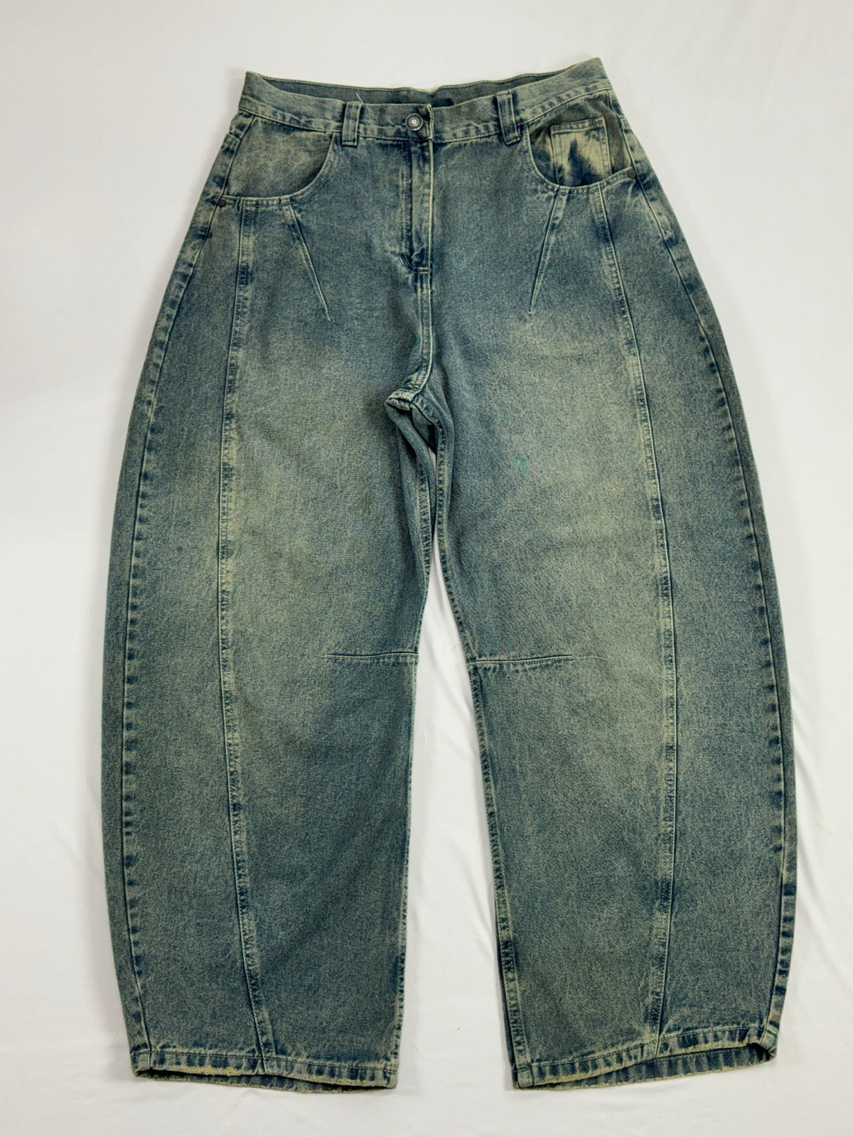 Baggy corte Barrel azul ácido