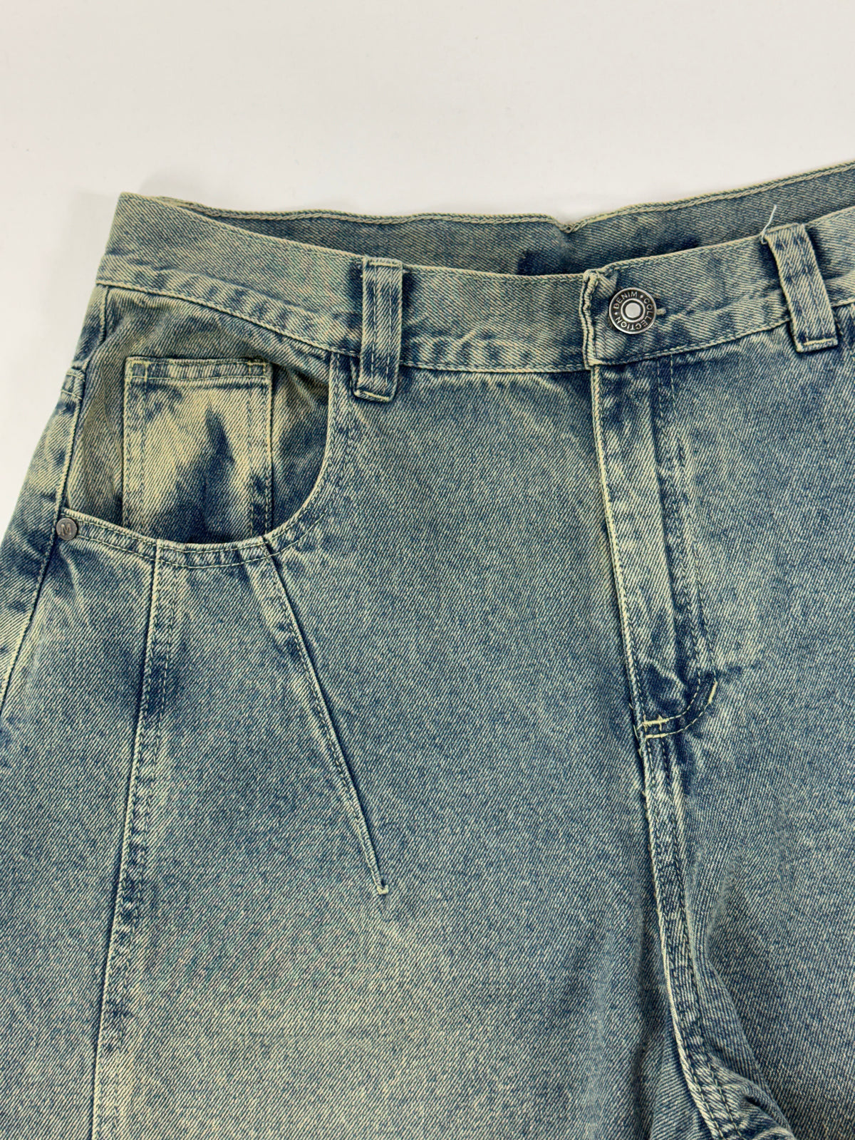 Baggy corte Barrel azul ácido