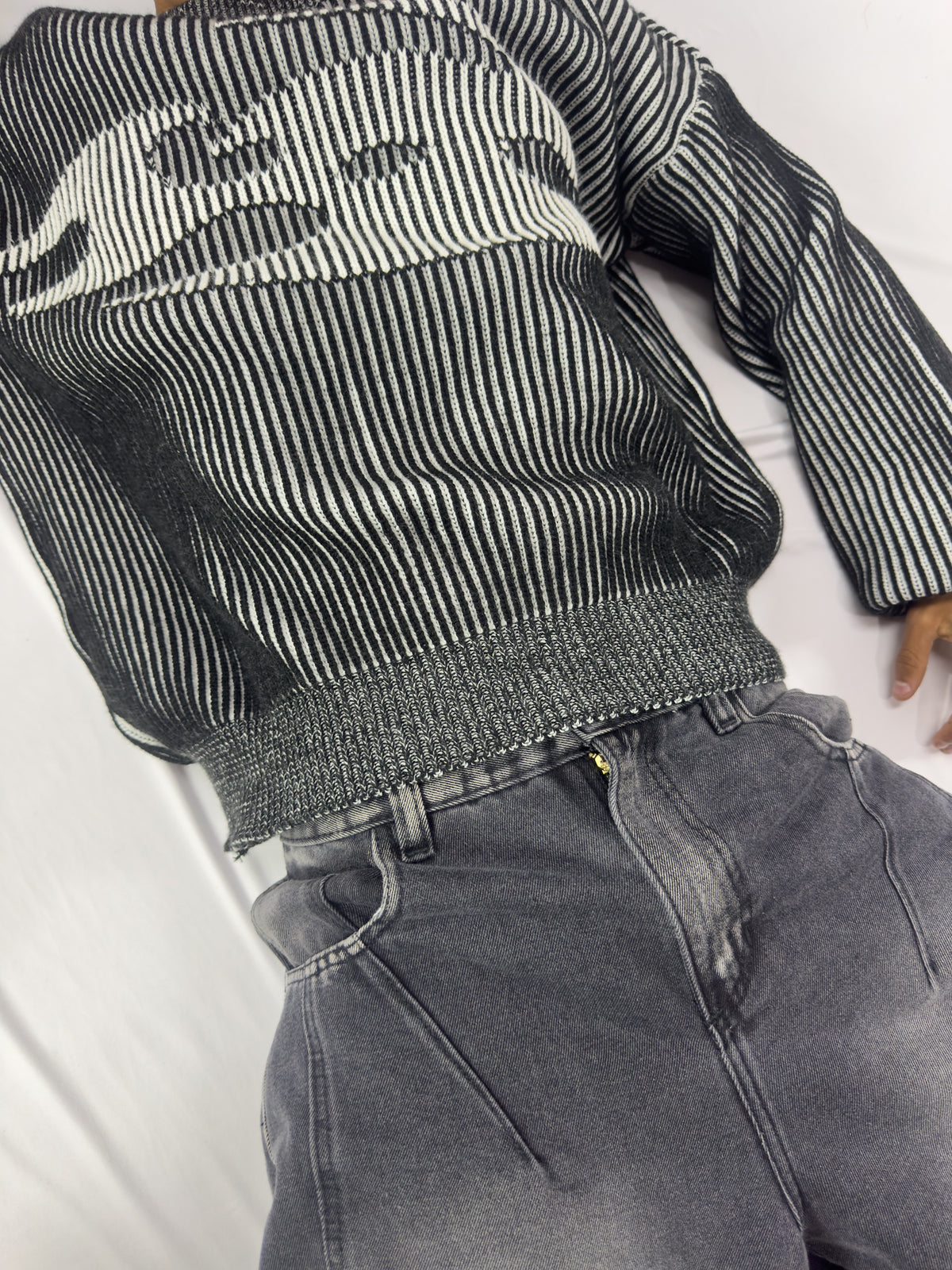 Sueter tejido corte boxy