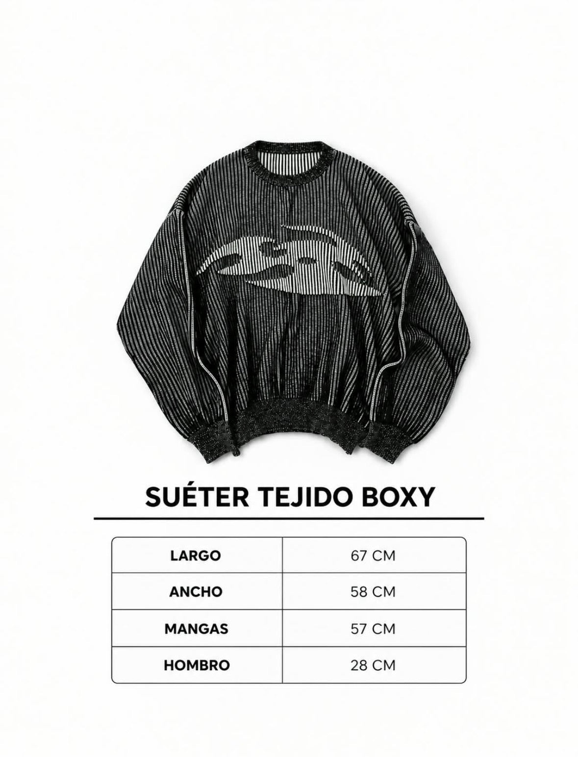 Sueter tejido corte boxy